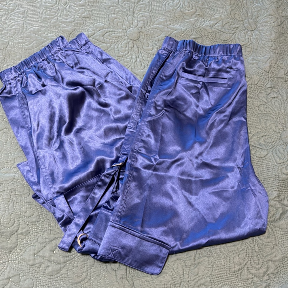 Medium Cargo Pants, Electric Blue Satin, NWOT - Picture 3 of 5
